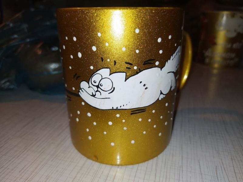 Чашка "Кот Саймон - Охота на снегирей"