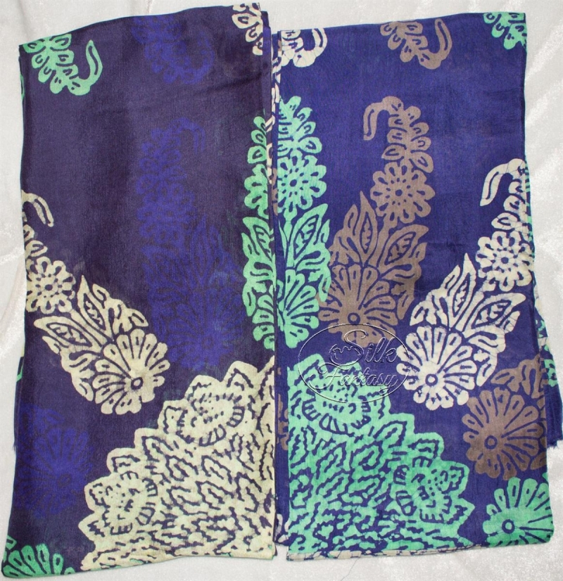 Kelagayi "Dark blue with wonderful blue, white and turquoise ornaments  — 4 colors"