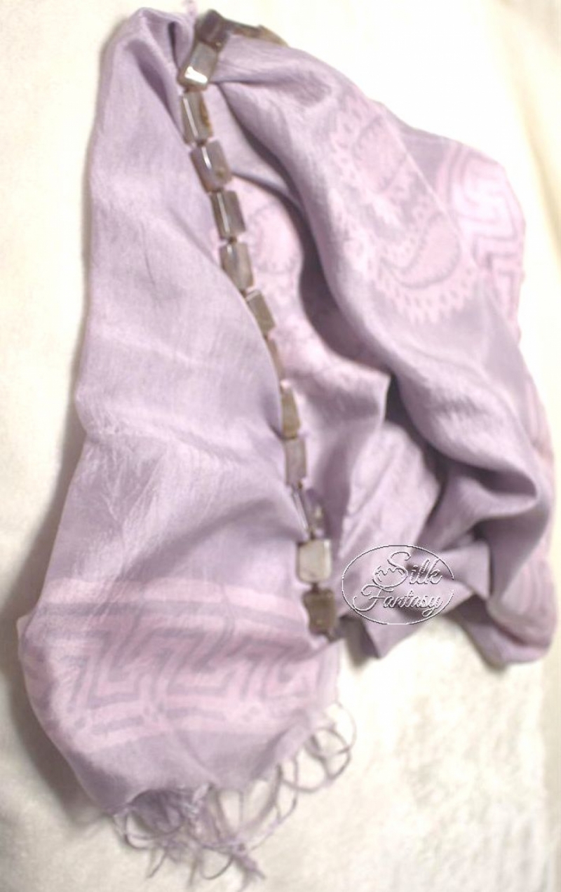 Scarf "Gray-pink with pink"