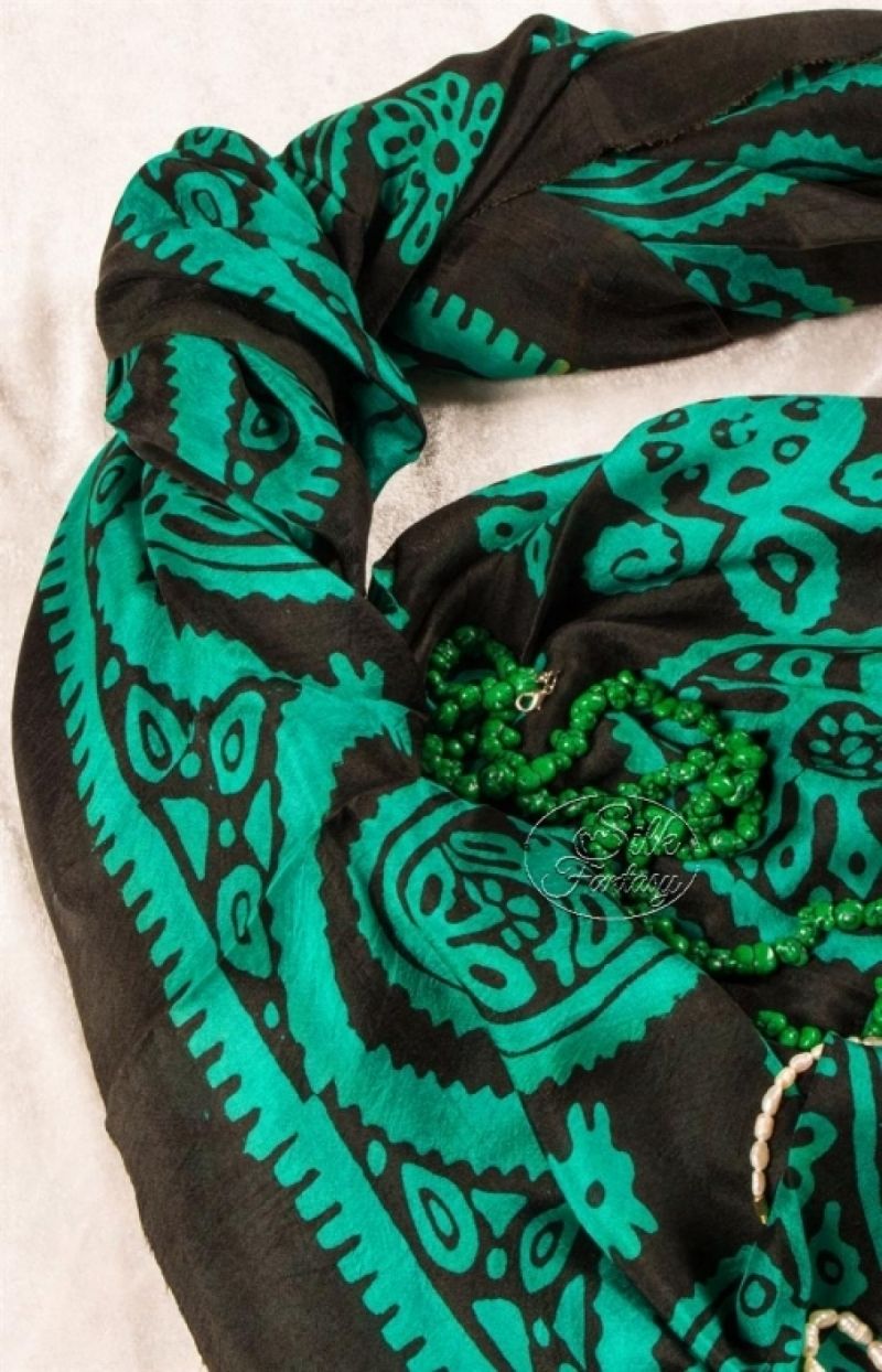 Kelagayi "Dark blue-black and galib patterns in color of old turquoise"