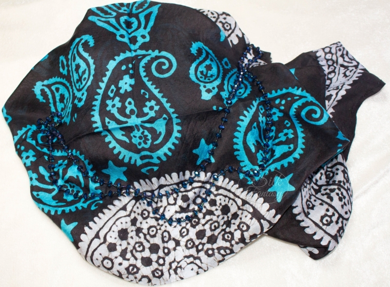 Kelagayi "Dark-blue background, turquoise and white galib patterns"