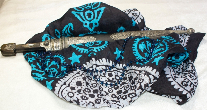 Kelagayi "Dark-blue background, turquoise and white galib patterns"