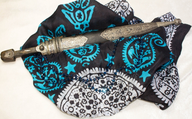 Kelagayi "Dark-blue background, turquoise and white galib patterns"