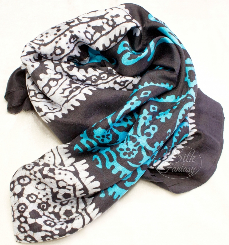 Kelagayi "Dark-blue background, turquoise and white galib patterns"