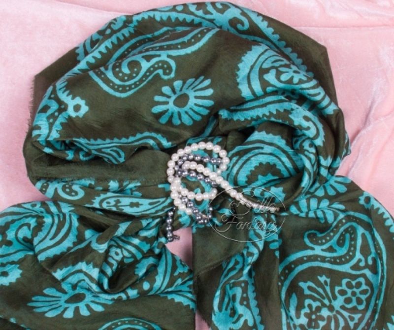 Kelagayi "Khaki background and turquoise galib patterns"