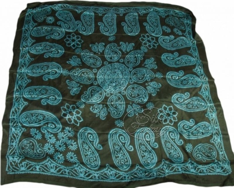 Kelagayi "Khaki background and turquoise galib patterns"