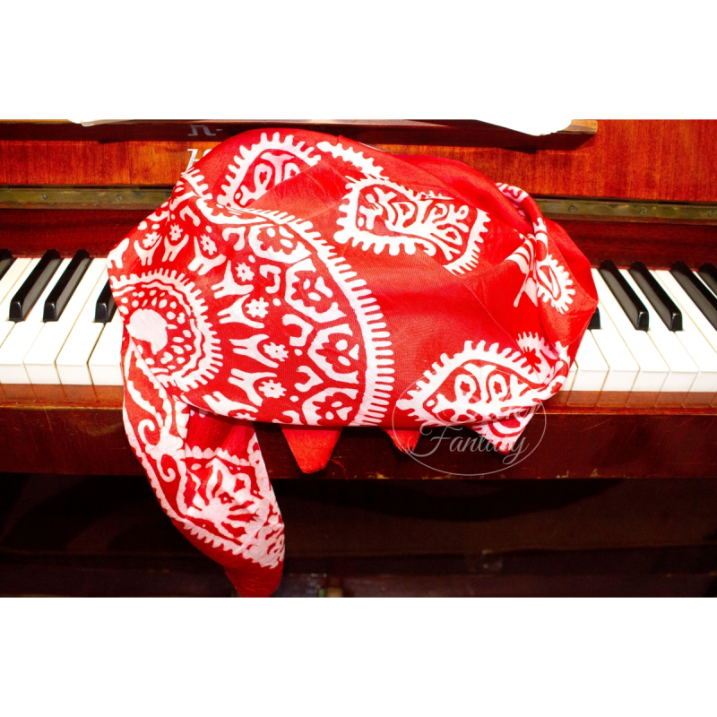 Kelagayi "Rare beauty of white galib patterns on a red background"