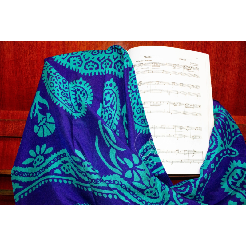 Kelagayi "Dark-blue with galib patterns in color of beautiful old turquoise"