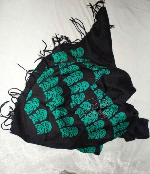 Scarf "Black with turquoise galib patterns"
