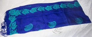 Scarf "Dark-blue with galib patterns in color of beautiful old turquoise"