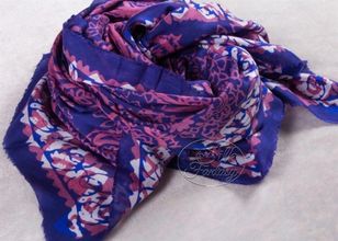 Kelagayi "Violet-blue background, pink, lilac and white ornaments"