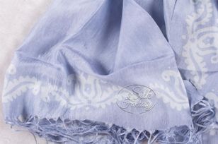 Scarf "Grey-sky-blue and white"