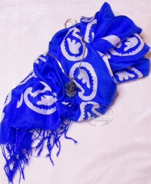 Scarf "Electric color and white galib patterns"