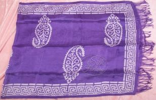 Scarf "Violet with white galib patterns"