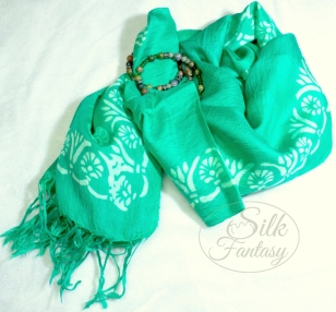 Шарф "Нежный, обворожительный шарф цвета бирюзовой мяты"
