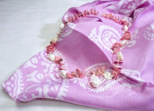 Kelagayi "Tender pink with white galib patterns"