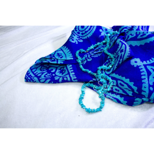 Kelagayi "Dark-blue with galib patterns in color of beautiful old turquoise"