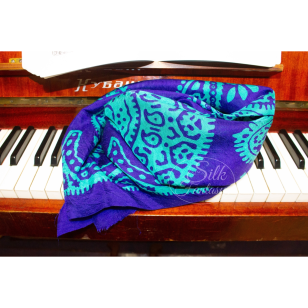 Kelagayi "Dark-blue with galib patterns in color of beautiful old turquoise"