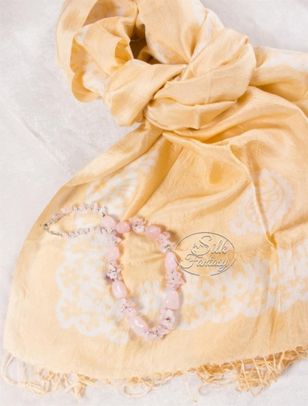 Scarf "Light sandy background with white pattern"